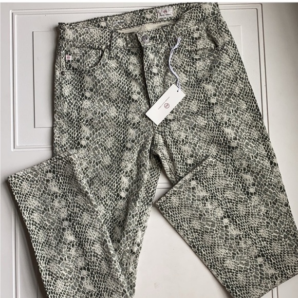 Ag Adriano Goldschmied Denim - NWT AG Adriano Goldshmied Mari High Rise Straight Leg Jeans Snakeskin Size 29